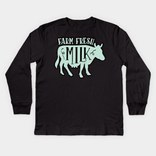 Farm Fresh Milk Kids Long Sleeve T-Shirt